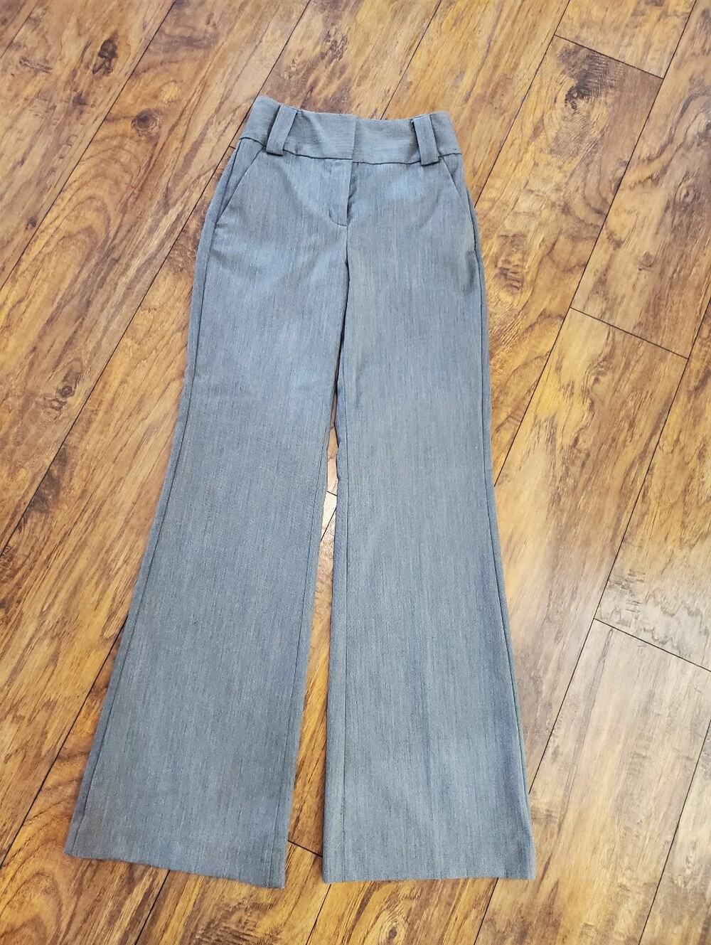 Express Design Studio Gray Flare Dress Pants Size 0 Belted